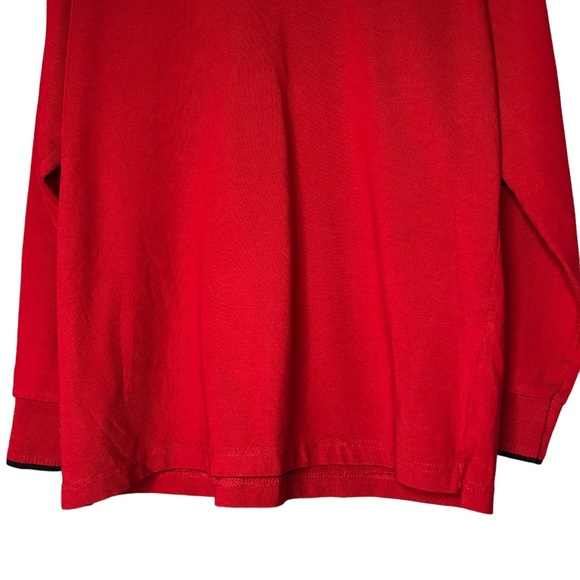 Paul & Shark Polo Shirt Long Sleeve Yachting Pique Cotton Red Men's Medium - Picture 6 of 13
